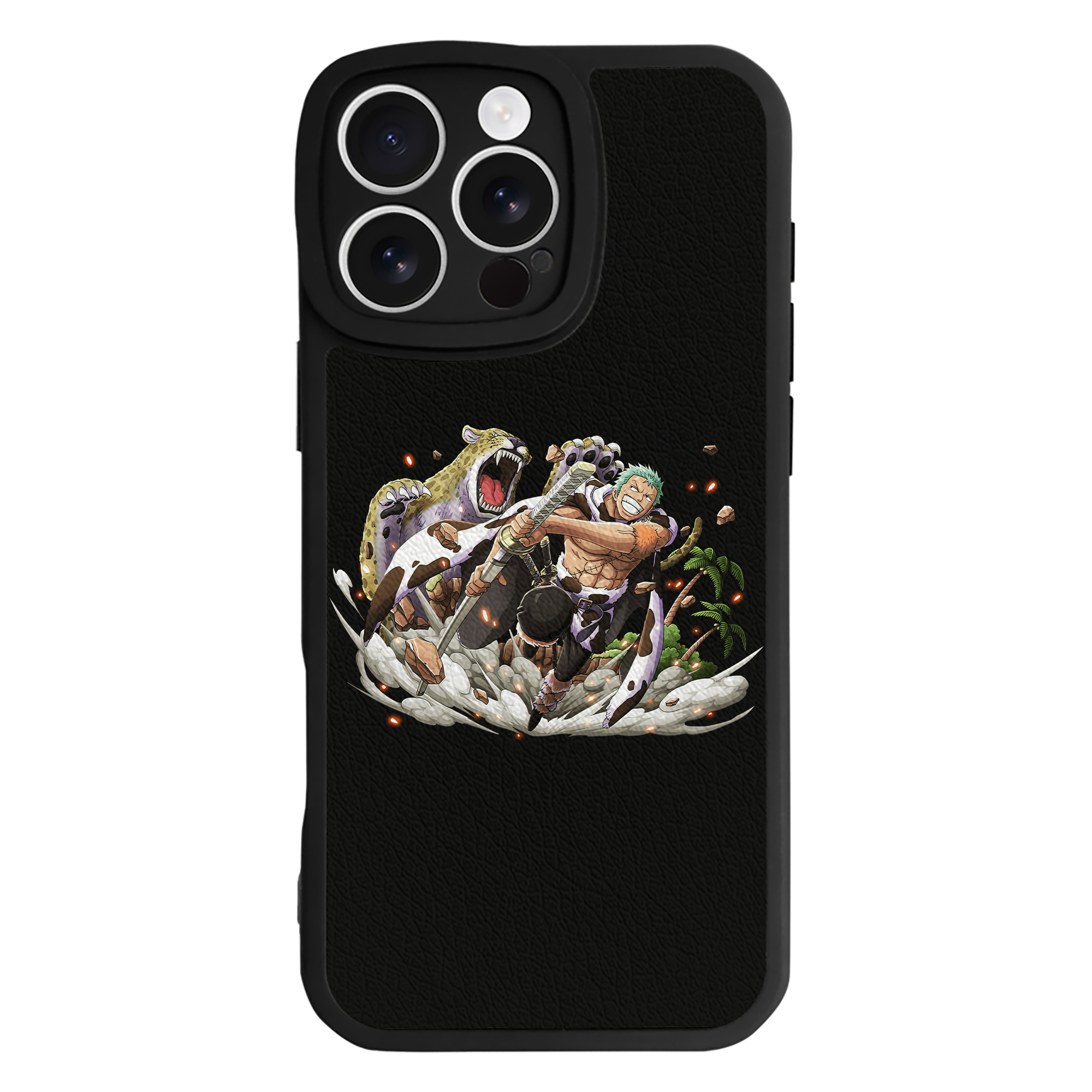 （画像用） ワンピース ロロノア・ゾロ ONE PIECE Roronoa Zoro 【iPhone 16シリーズ対応】シリコンスマホケース（レザー調） 材質：シリコン